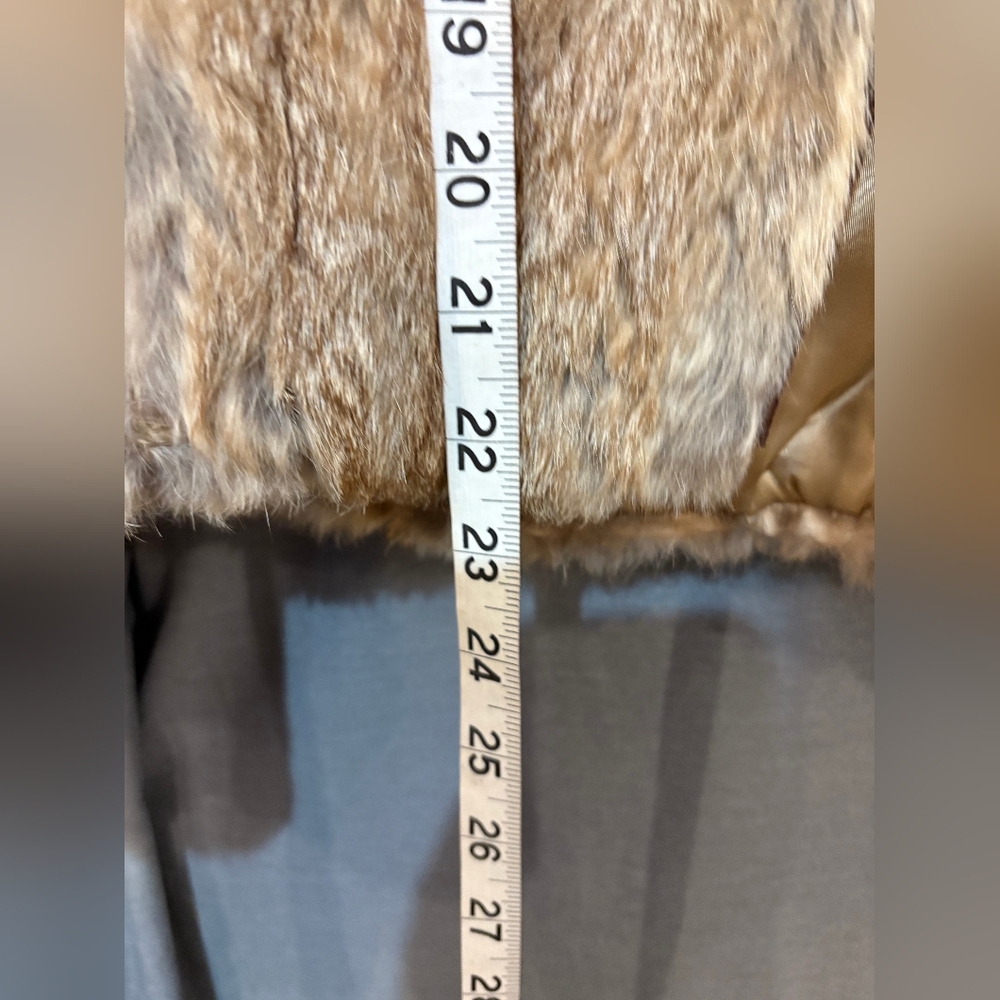 Tan Rabbit Fur Coat - Picture 6 of 7